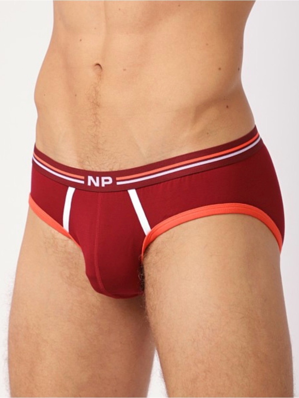NASTY PIG RIVAL CLASSIC BRIEF BURGUNDY/VIBRANT ORANGE/WHITE